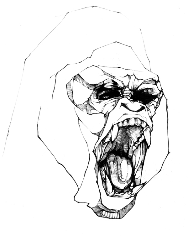 monkey drawing sketch
