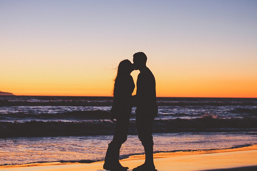 love couple sunset