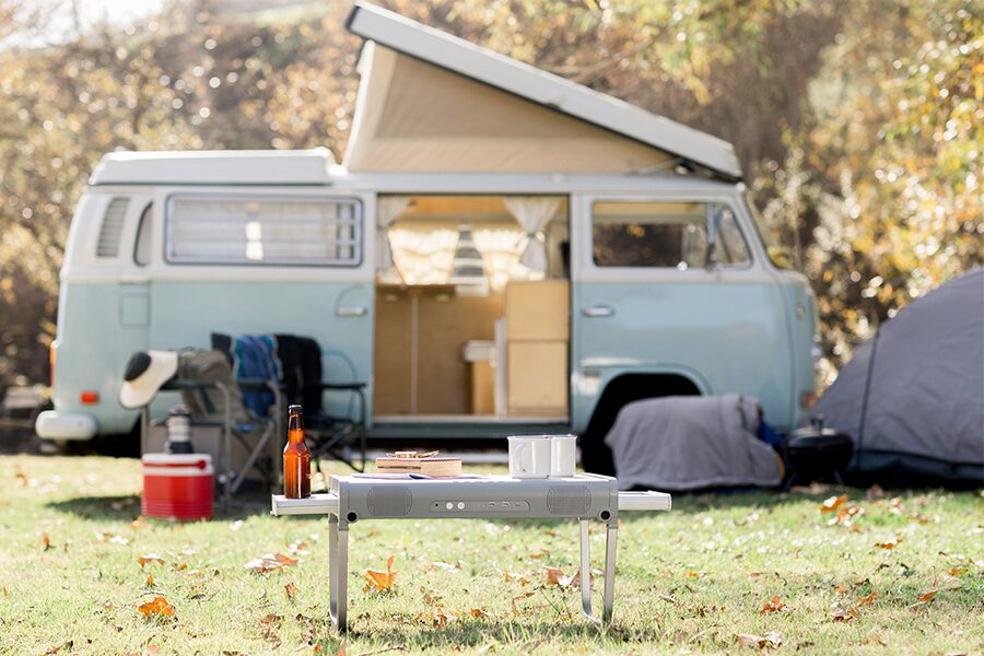 GoPortable smart table in the nature