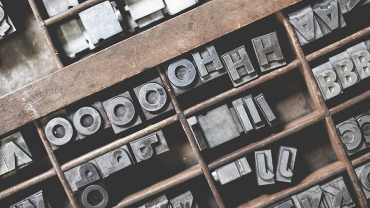 metal typeface for printing press
