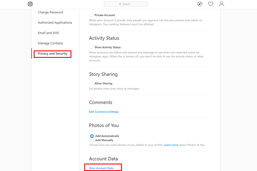 Access Instagram Privacy and Security