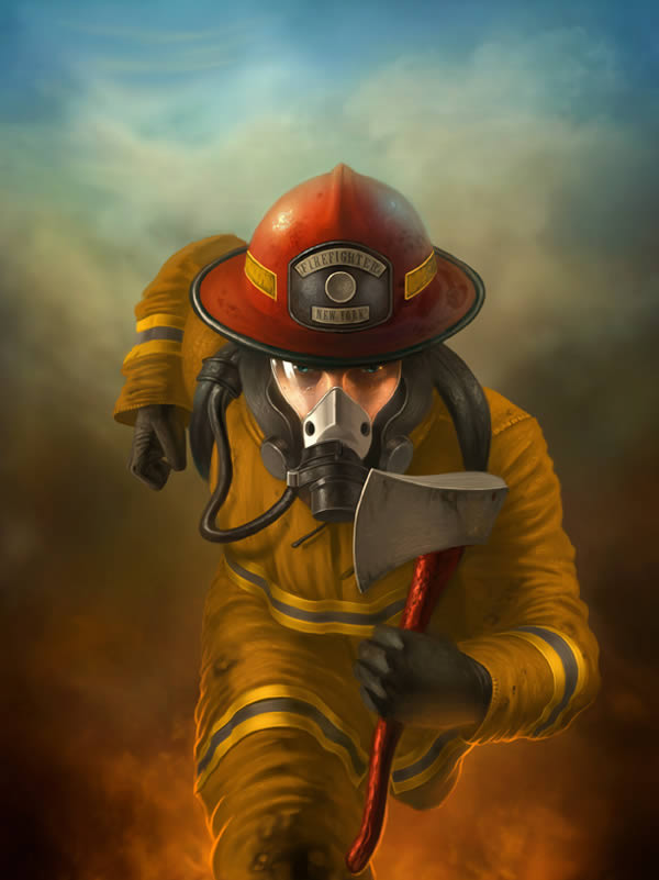 Create a Heroic Firefighter Painting in Photoshop, by George Patsouras