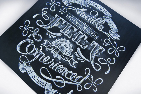 Chalk handlettering on board by Aurelie Maron