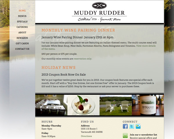 Muddy Rudder Restaurant Logo and Web Site Design, by Visible Logic