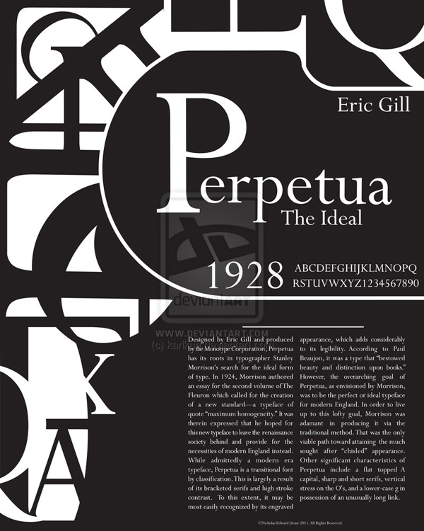 Perpetua Typography Poster by karikun