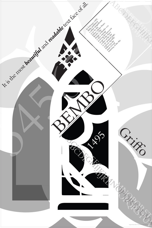 Bembo Typography Poster by Shauna Goldman